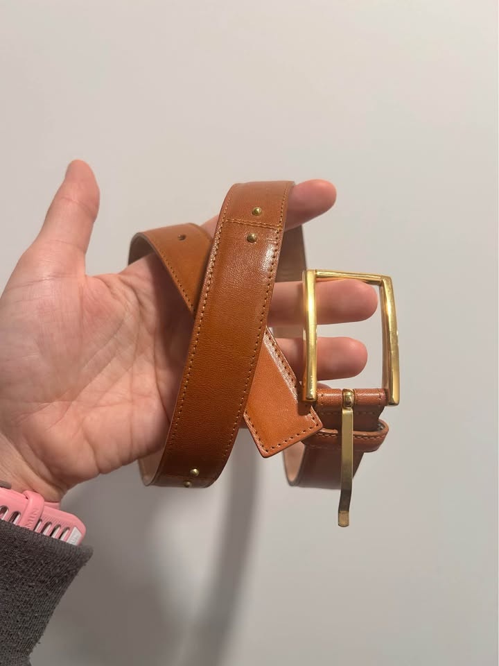 Saks Fifth Avenue Leather Belt with Gold Rivets - photo 5