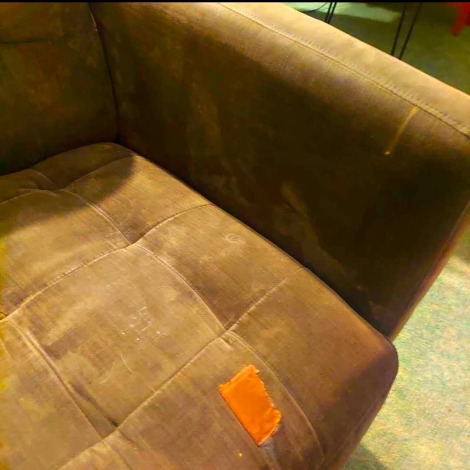 Retro Room & Board Style Overstuffed Brown Suede Chair - photo 3