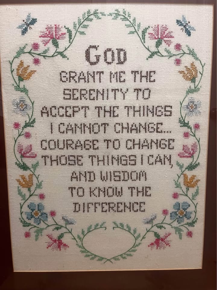 Vintage Cross Stitch "God Grant Me Serenity" Large 20" X 24 1/2" - photo 4