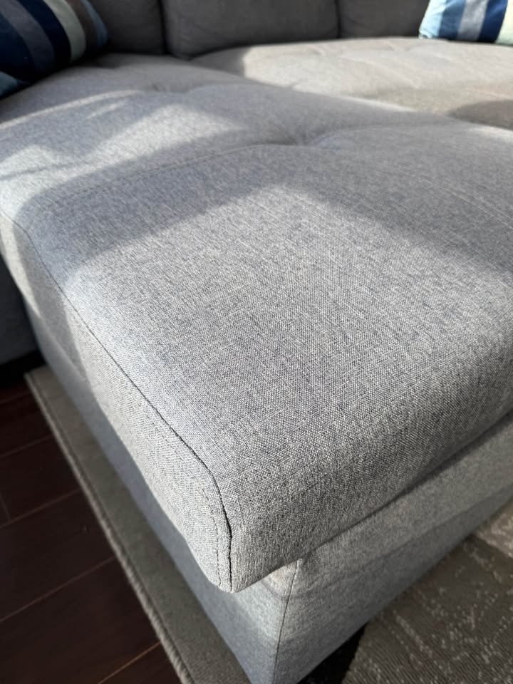 Grey Sectional Sofa Bed + Rug + Pillows (Condo Size) - photo 3