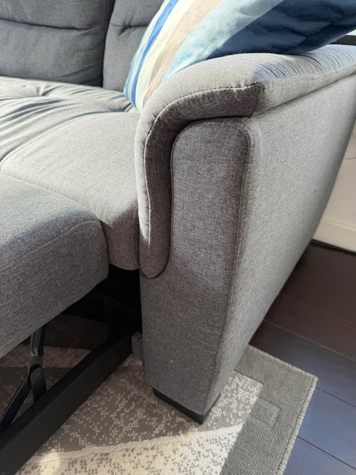 Grey Sectional Sofa Bed + Rug + Pillows (Condo Size) - photo 5