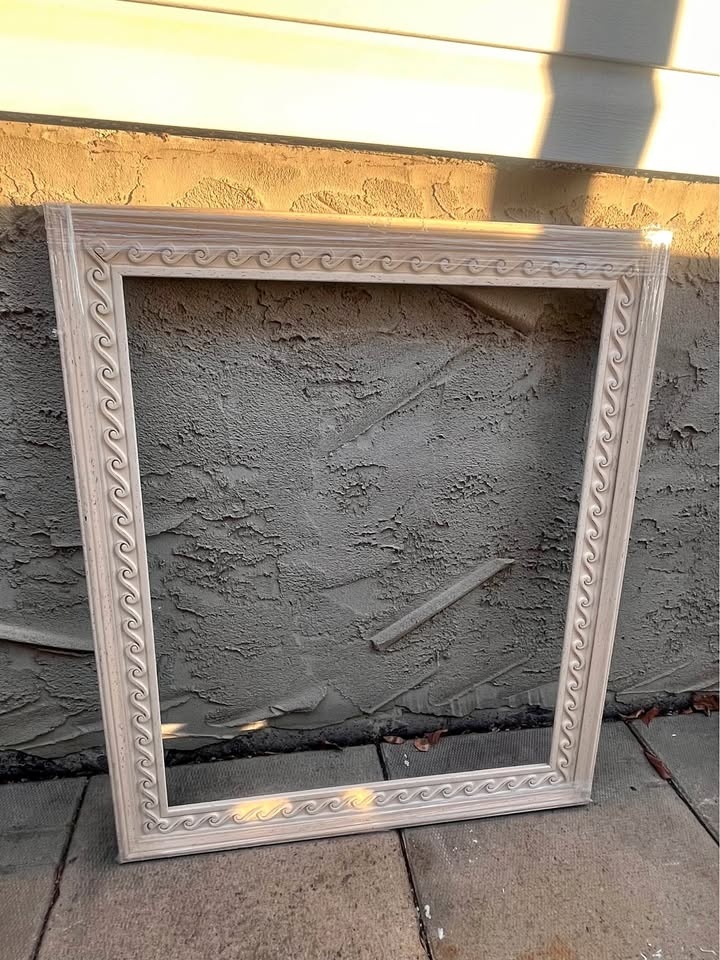 Large Rustic Ornate Carved Wood Frame