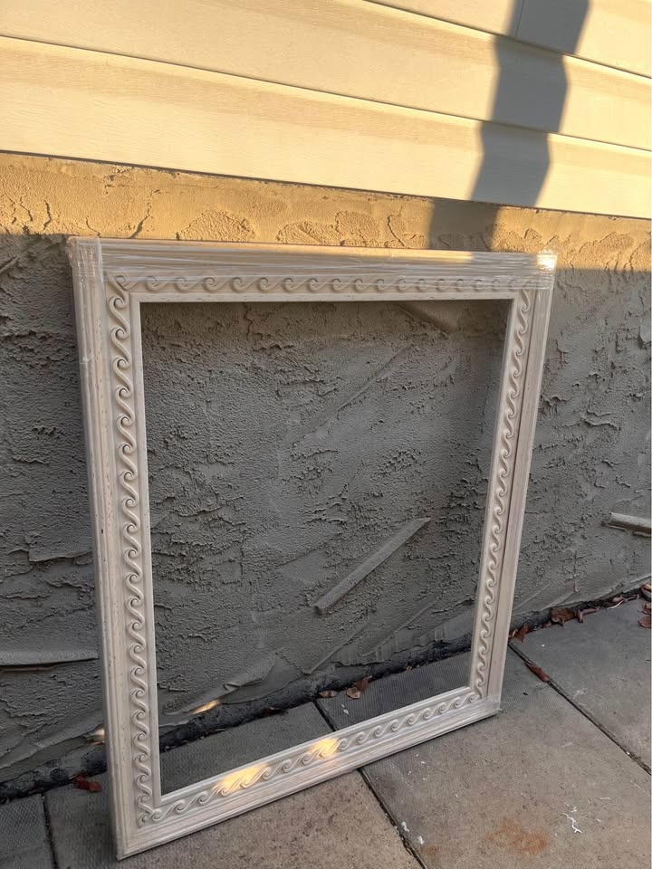 Large Rustic Ornate Carved Wood Frame - photo 2