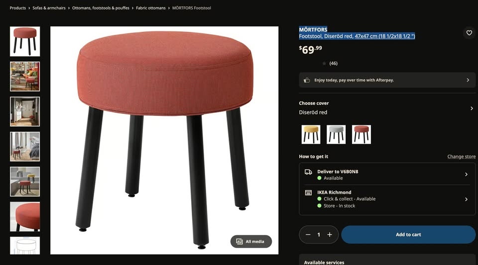MÖRTFORS Footstool/Ottoman - photo 3