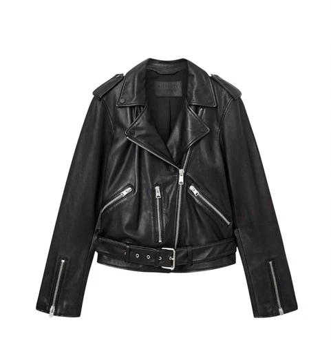 All Saints BALFERN LEATHER BIKER JACKET Black Biker Jacket Size - photo 3