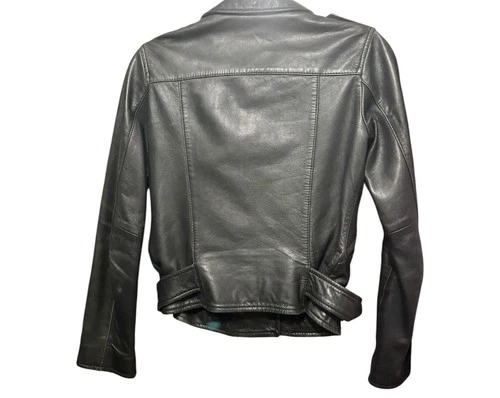 All Saints BALFERN LEATHER BIKER JACKET Black Biker Jacket Size - photo 5