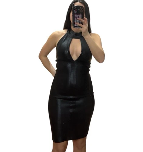 Marciano Jasia Coated Bandage Dress - Black, Size S - photo 3