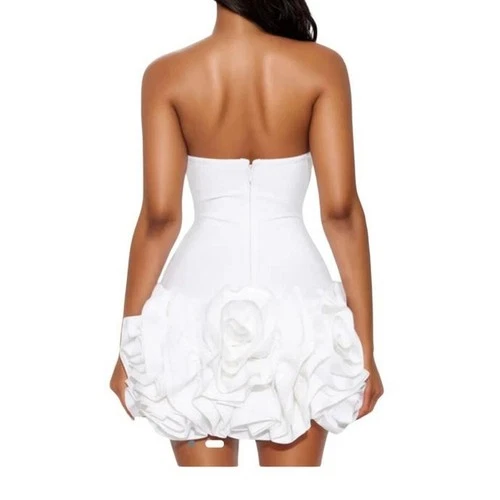 Fashion Nova Blessed Beauty Ruffle Mini Dress White Small - photo 3