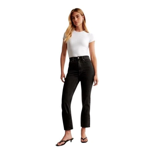 Abercrombie & Fitch Womens 25 Curve Love Ankle Straight Jeans