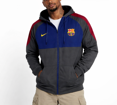 Nike FC Barcelona Hoodie Men's XL - Grey/Blue/Red
