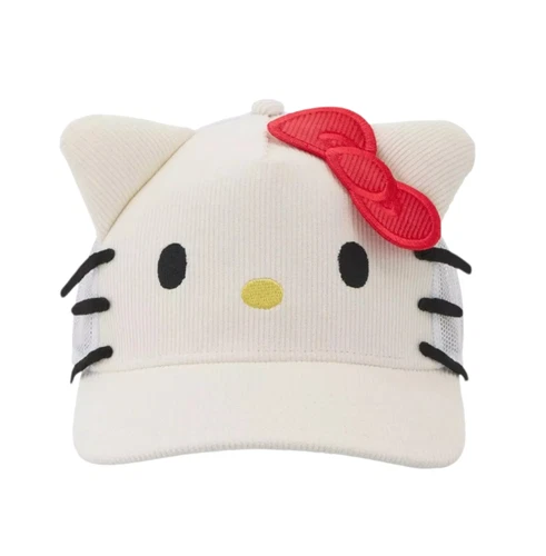 Hello Kitty 3D Ear Corduroy Trucker Hat NEW
