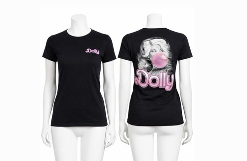 Dolly Parton Black Cotton T-Shirt - Women's Small - photo 5