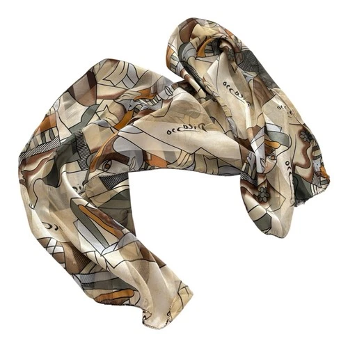 Picasso Neutral Abstract Art Print Scarf Headscarf Beige Brown R - photo 2