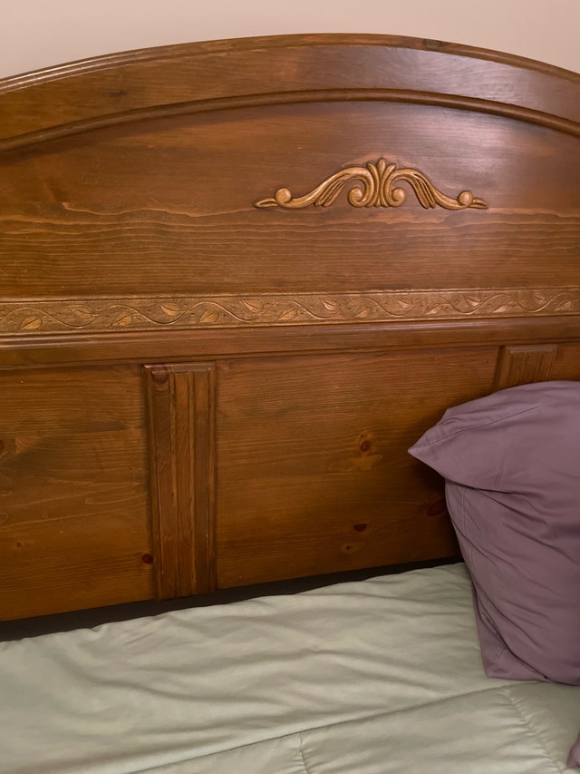 Wooden Queen Bed with Mattress and Box Spring - photo 4