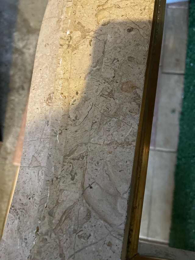 Marble-Look Coffee Table with Ornate Metal Legs - photo 2