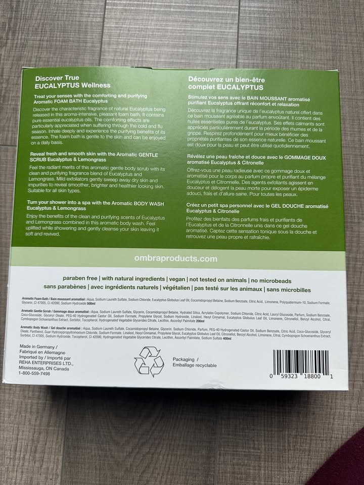 Ombra SPA Purifying Eucalyptus Bath Gift Set - 3 piece - photo 2