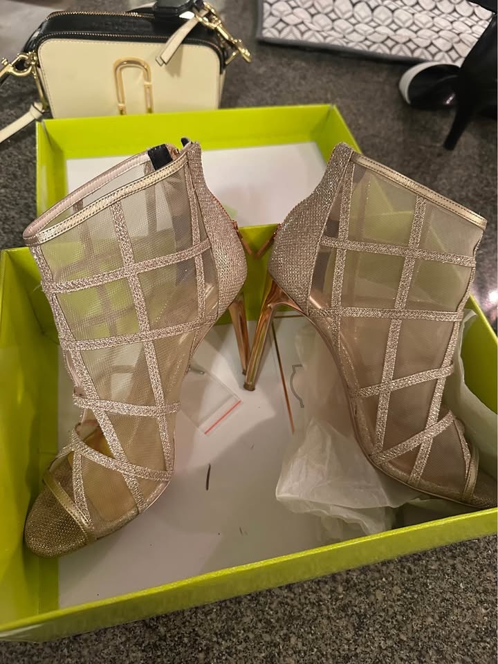 Ted Baker Xstal Rose Gold Mesh Heels - Size 8 - photo 2