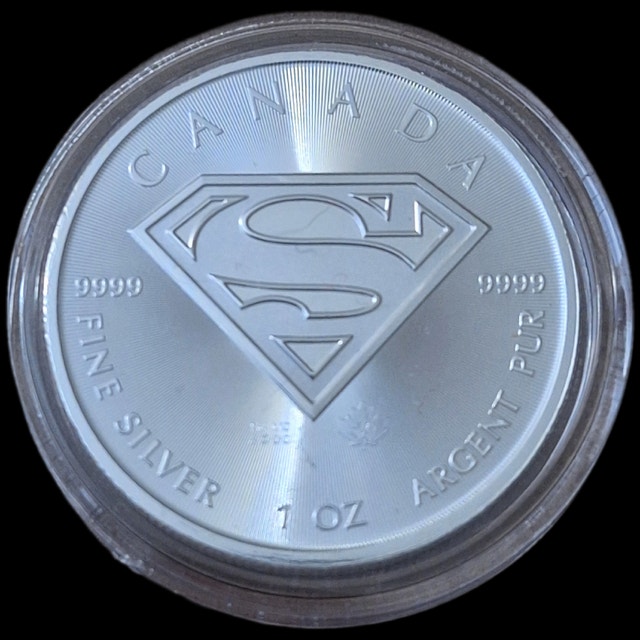 Superman 2016 Canadian .9999 Silver 1 Oz Coin, BU.