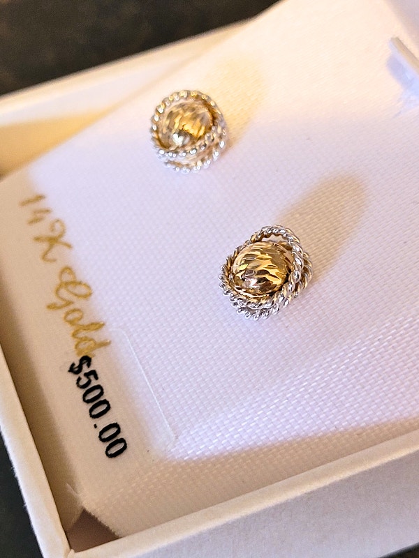 FOREVER 14K Gold Two Tone Ball Stud Earrings - photo 4