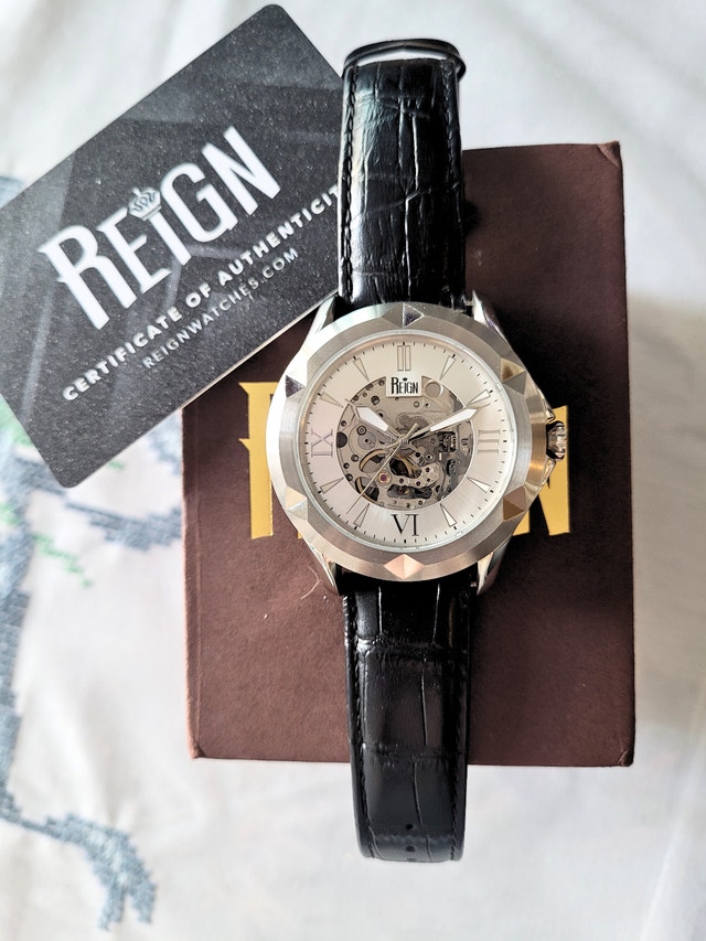 Reign Men's REIRN4703 Dantes Automatic Black Leather Watch