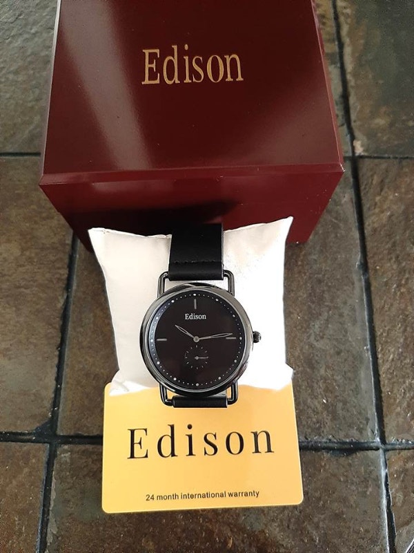 Edison Women's Sub Dial Black Leather Watch - photo 4