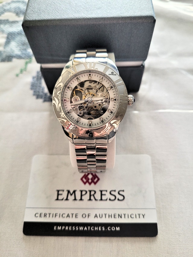 Empress Godiva Women's Jeweled Automatic Silver Watch - photo 2