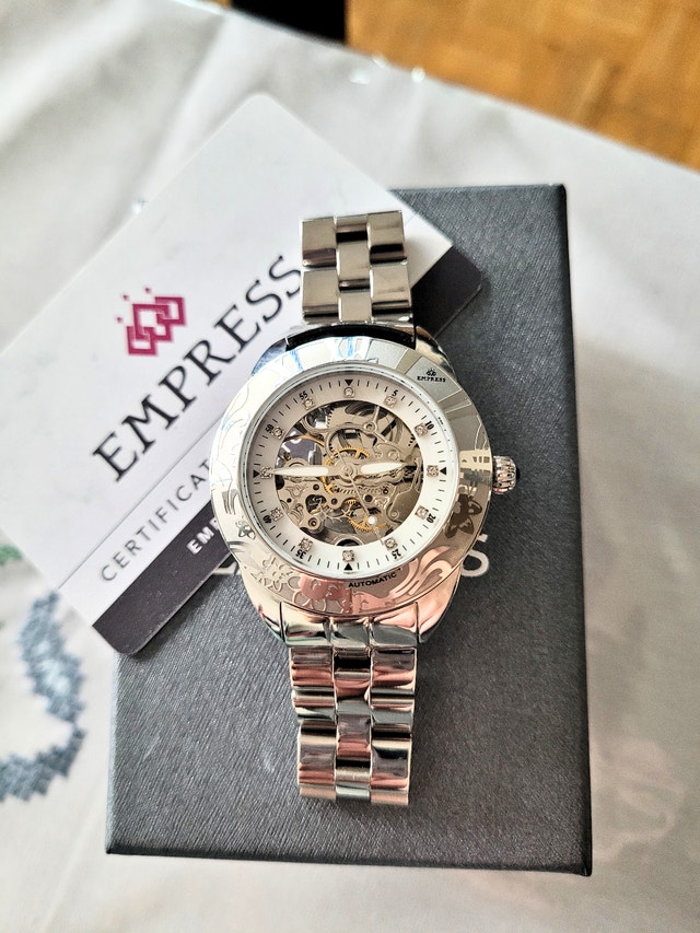 Empress Godiva Women's Jeweled Automatic Silver Watch - photo 5