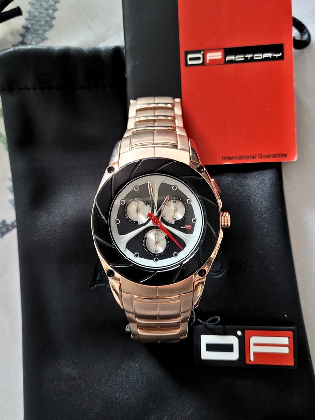 D.Factory Black-Label Rose Gold Chronograph Men's Watch