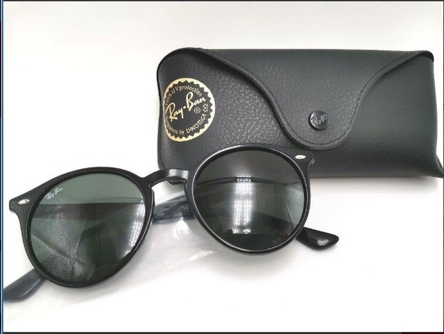 Ray-Ban RB2180F Sunglasses - Black, Green Lens