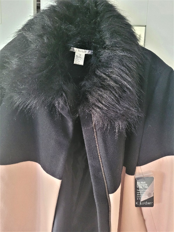 K Jordan Women's Colorblock Wool Blend Coat 1XL - photo 3