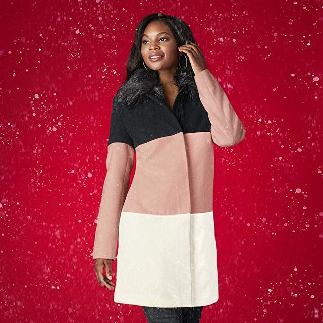 K Jordan Women's Colorblock Wool Blend Coat 1XL - photo 5