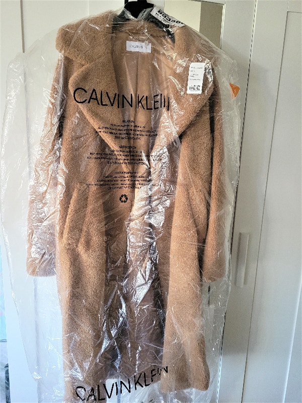 Calvin Klein Women's Oversized Plaid Coat Sz Small - photo 2