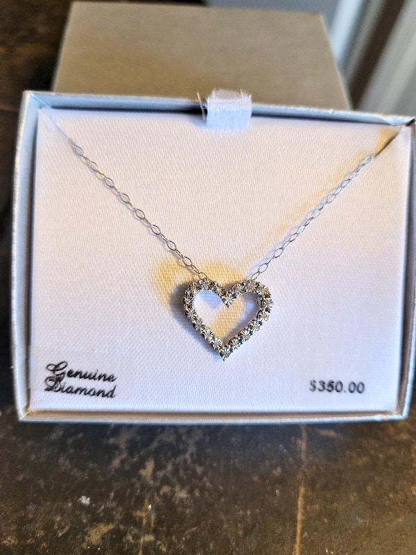 Diamond Sterling Silver Heart Pendant Necklace - photo 2