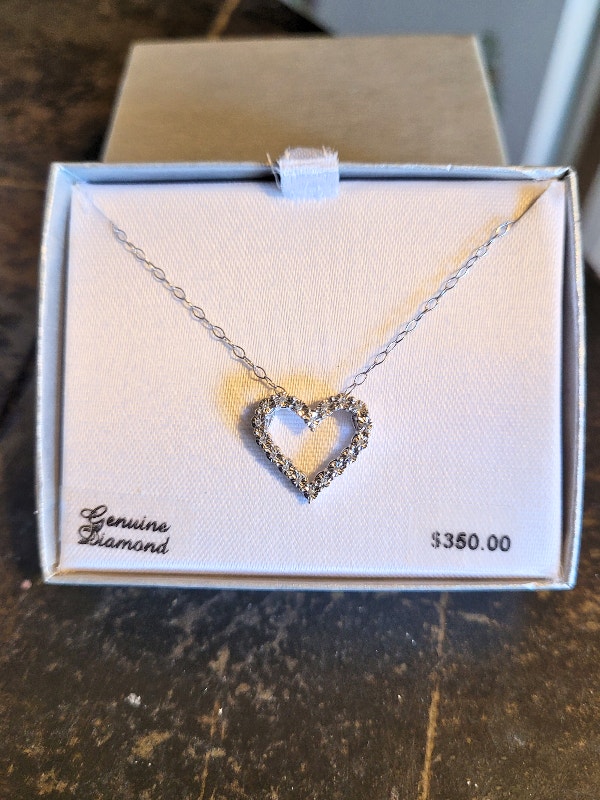 Diamond Sterling Silver Heart Pendant Necklace - photo 3