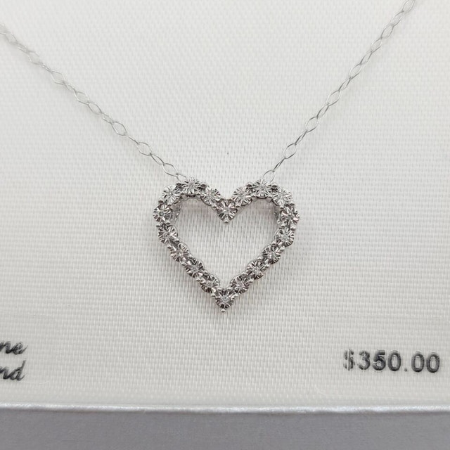 Diamond Sterling Silver Heart Pendant Necklace - photo 4