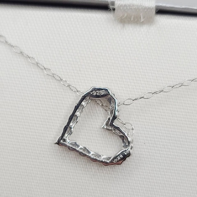 Diamond Sterling Silver Heart Pendant Necklace - photo 5