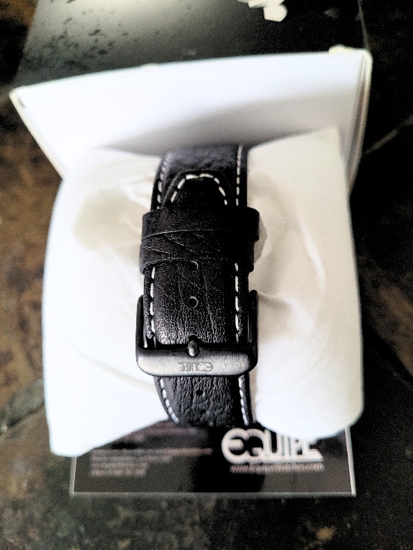 Equipe Gasket Men's Chronograph Leather Black Watch - photo 3