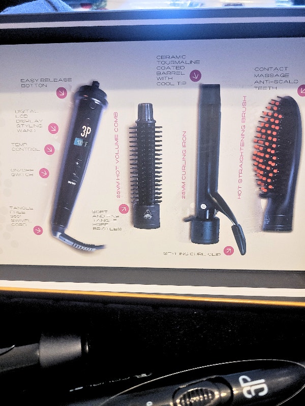Royale USA Deluxe 3-in-1 Heated Styling Brush, Comb, Curler Set - photo 2