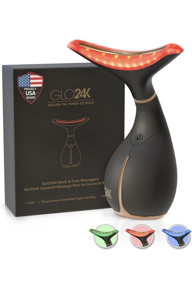 Glo24K 7 Color LED Neck & Face Beauty Massager Anti-Aging Device