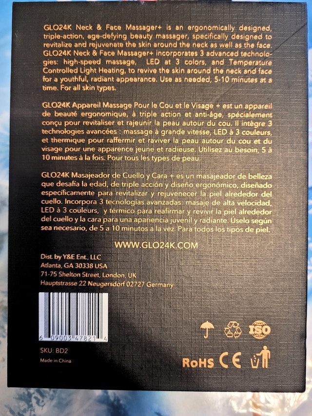 Glo24K 7 Color LED Neck & Face Beauty Massager Anti-Aging Device - photo 3