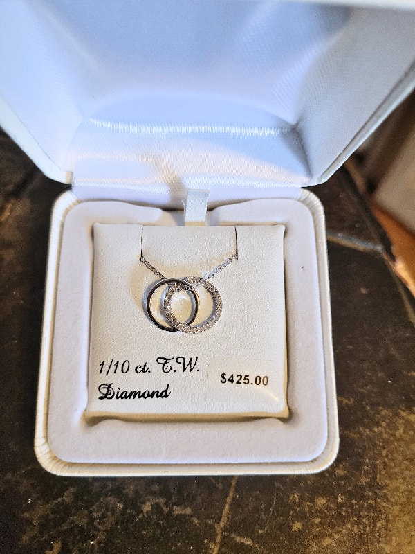 Sterling Silver Diamond Intertwined Circles Necklace