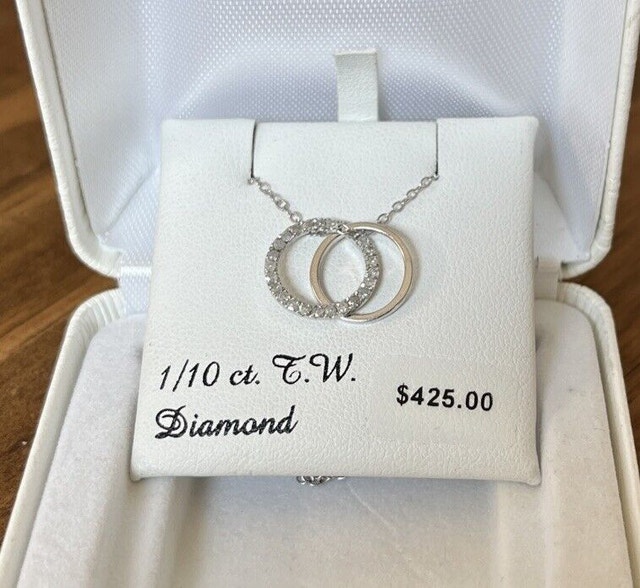 Sterling Silver Diamond Intertwined Circles Necklace - photo 2