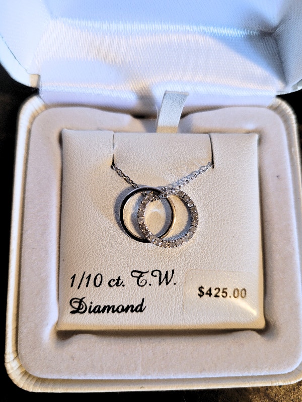 Sterling Silver Diamond Intertwined Circles Necklace - photo 4