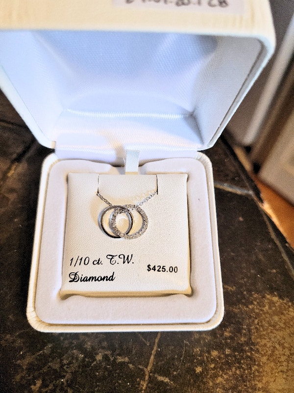Sterling Silver Diamond Intertwined Circles Necklace - photo 5