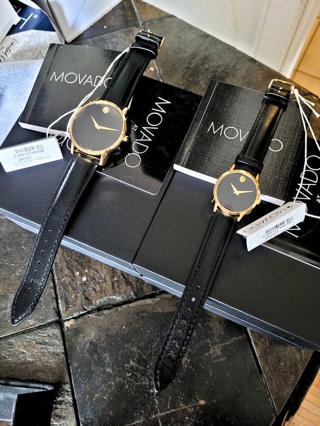 Movado Museum Classic His & Hers Leather Set Swiss Watches