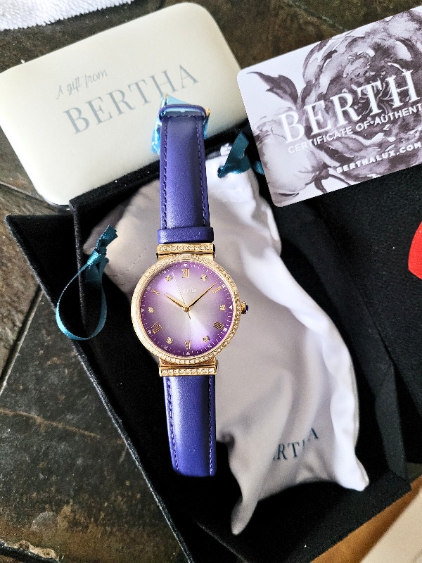 Bertha Women's BTHBR9304 Purple Leather Watch
