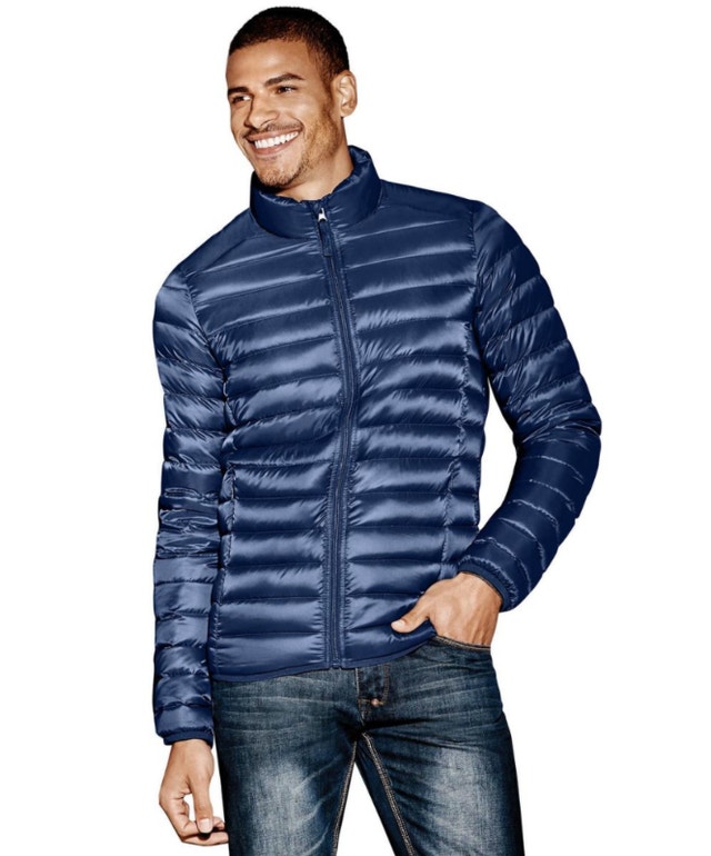 Sears Men's Ultra Light Down Jacket Blue/Black Sz S - photo 4