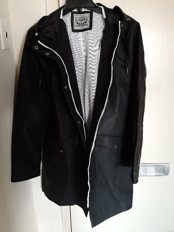 Levi's Women's Hooded Faux-Leather Parka Coat sz XXL