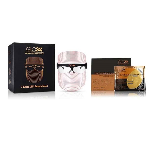 Glo24K LED Mask Gold & Collagen Anti-Aging Facial 5-Pack