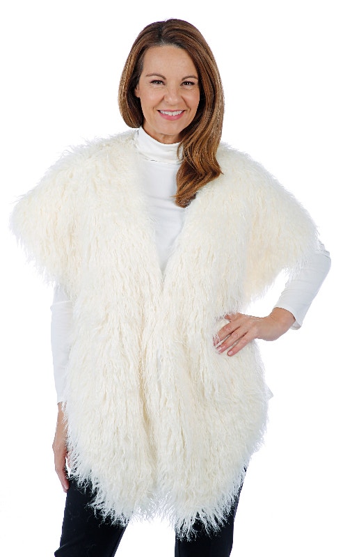 Adrienne Landau Women's Faux Fur Stole White One Size